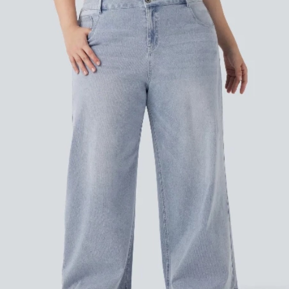 HALARA Light Blue Wide Leg Jeans